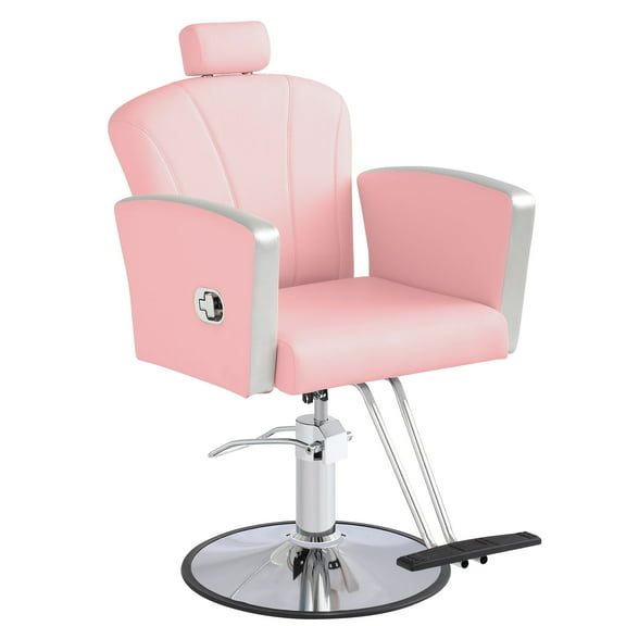 KIGOTY Barber Chair Reclining Salon Chair for Salonsfor Barbershop Hair Salon Spa Equipment,All Purpose Styling Chair with Heavy Duty Hydraulic Pump,Pink