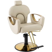 KIGOTY Barber Chair Reclining Salon Chair for Salons and Barbershops Modern Styling Chair Adjustable Barber Chair for Professional Haircuts, Black
