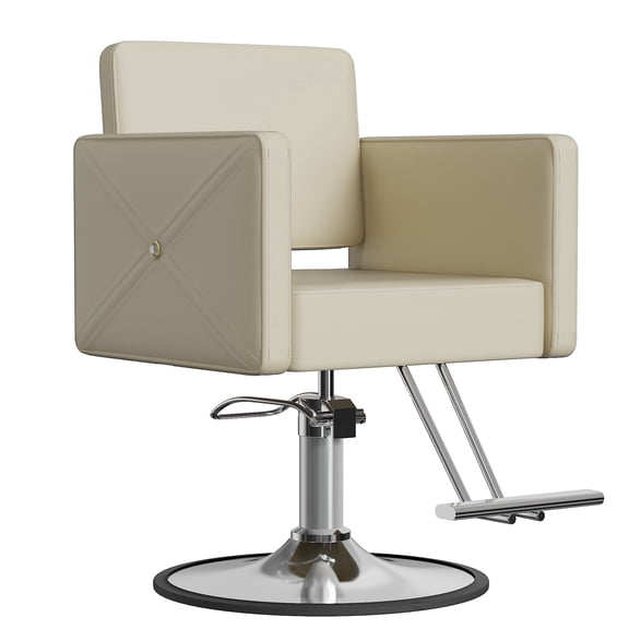 KIGOTY Barber Chair, Salon Chair for Hair Stylist , Height Adjustable Hair Salon Chairs Multi-Function Shampoo Tattoo Chairs, Beige