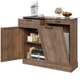 thumbnail image 1 of KIGOTY Kitchen Tilt-Out Trash Cabinet, Pet Proof Wood Trash Cans for Dining Room,Living Room, Brown, 1 of 10