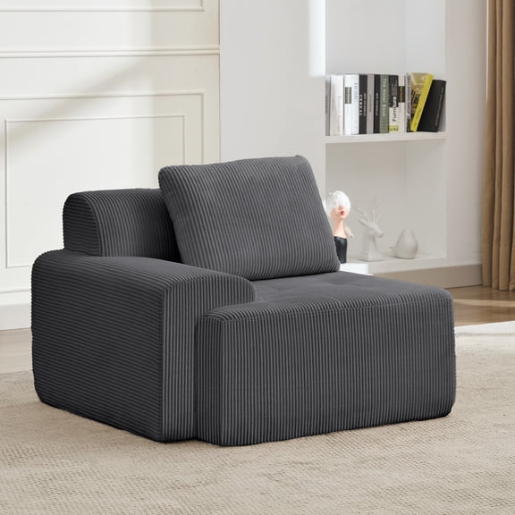 KIGOTY Modular Sectional SofaModular Cloud Couch Sofa for Living Room,1 PCS-Left  Chair, Gray