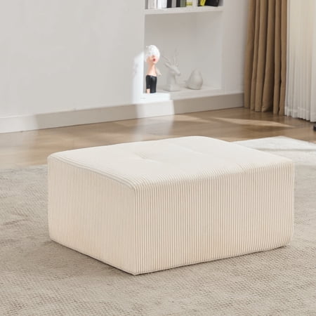 KIGOTY Modular Sectional Sofa,Modular Cloud Couch Sofa for Living Room,1 PCS-Ottoman, White