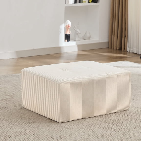 KIGOTY Modular Sectional Sofa,Modular Cloud Couch Sofa for Living Room,1 PCS-Ottoman, White