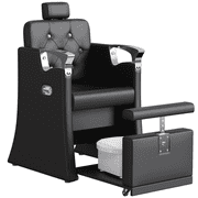 KIGOTY Reclining Pedicure Chair No Plumbing, Pedicure Station with Foot Bath & Hidden Platform, Adjustable Nail Salon Chair for Manicure Pedicure Black