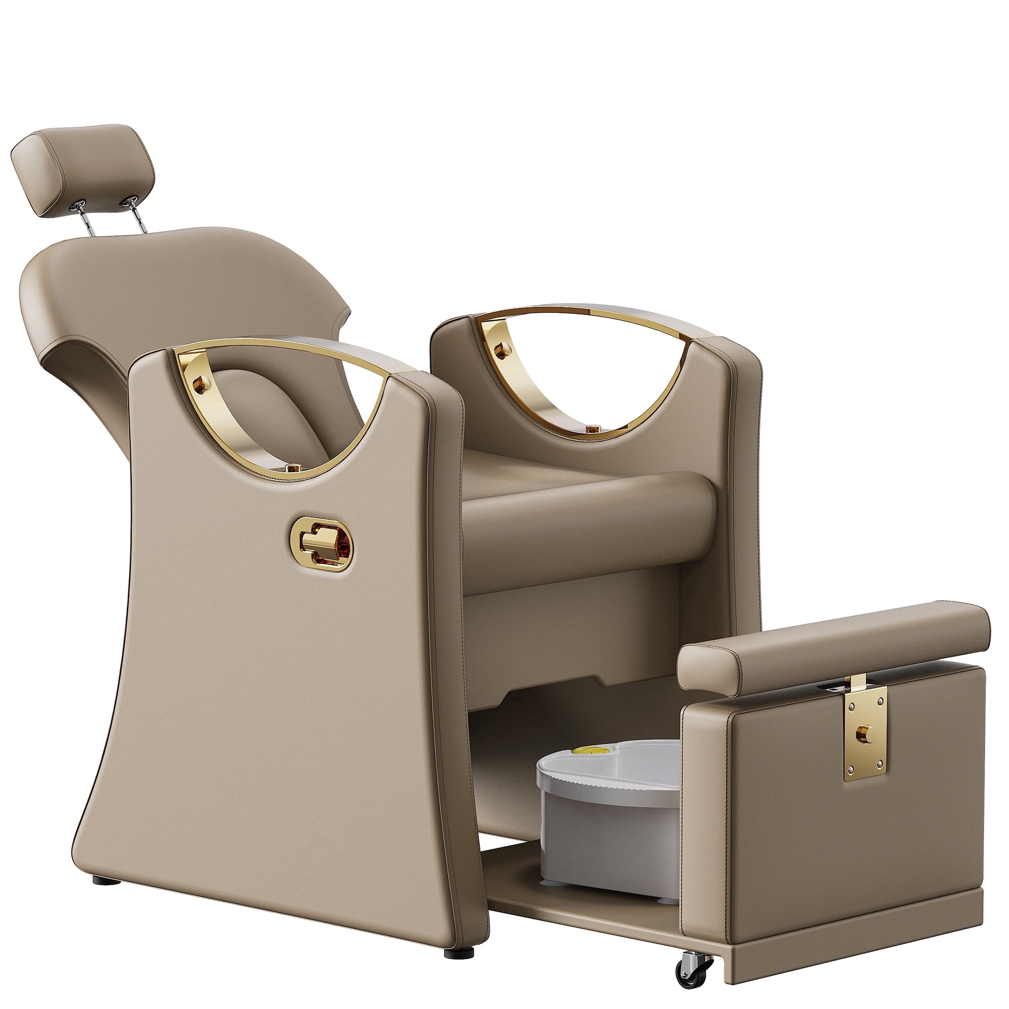 KIGOTY Reclining Pedicure Chair No Plumbing, Reclining Pedicure Station