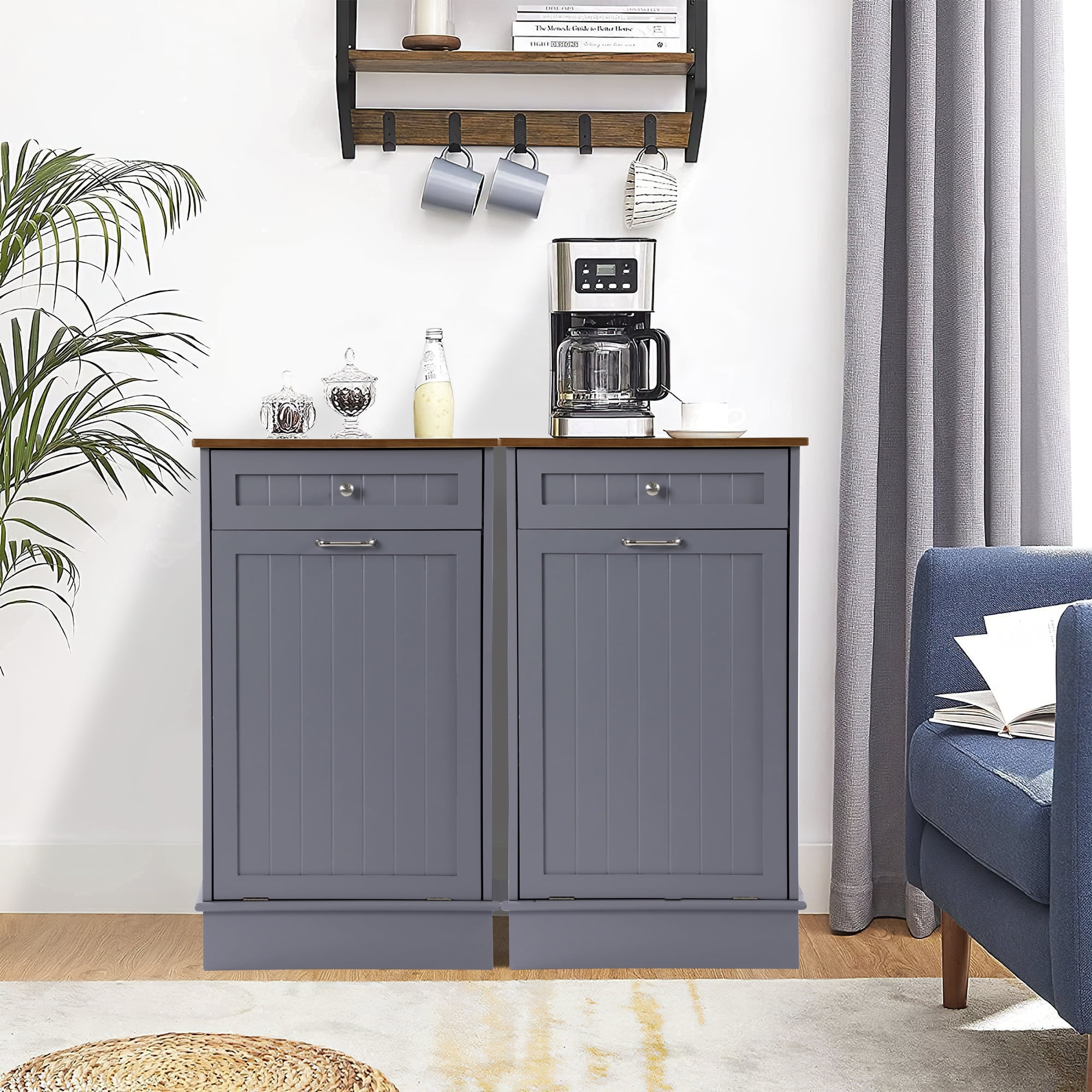 KIGOTY TiltOut Trash 10 Gallon Pet Proof Kitchen Garbage Bin