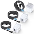 thumbnail image 1 of Charger Block Type C, 3 Pack USB Wall Charger with 10FT Type C Charging Cable Cord USB C Cable Phone Cables, Dual Port Phone Charger Android Charger Block USB Plug Adapter USB Charging Block, White, 1 of 8