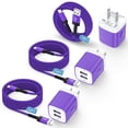 thumbnail image 1 of Charger Block Type C, 3 Pack USB Wall Charger with 10FT Type C Charging Cable Cord USB C Cable Phone Cables, Dual Port Phone Charger Android Charger Block USB Plug Adapter USB Charging Block, Purple, 1 of 8