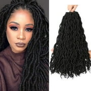 KIHOUT 24 Inch Soft Handmade Double Ended Dreadlock Extensions Natural Synthetic Dreadlock Extensions 10 Strands Bohemian Style Crochet Hair for Black Women 10 Strands/Pack, 350