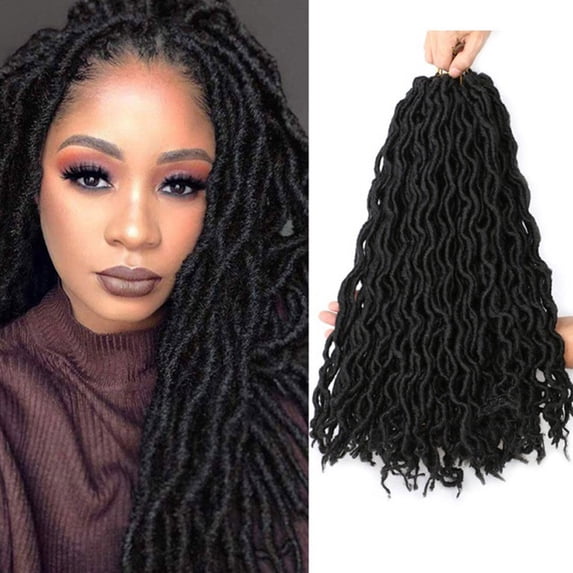 KIHOUT 24 Inch Soft Handmade Double Ended Dreadlock Extensions Natural Synthetic Dreadlock Extensions 10 Strands Bohemian Style Crochet Hair for Black Women (10 Strands/Pack, 350)