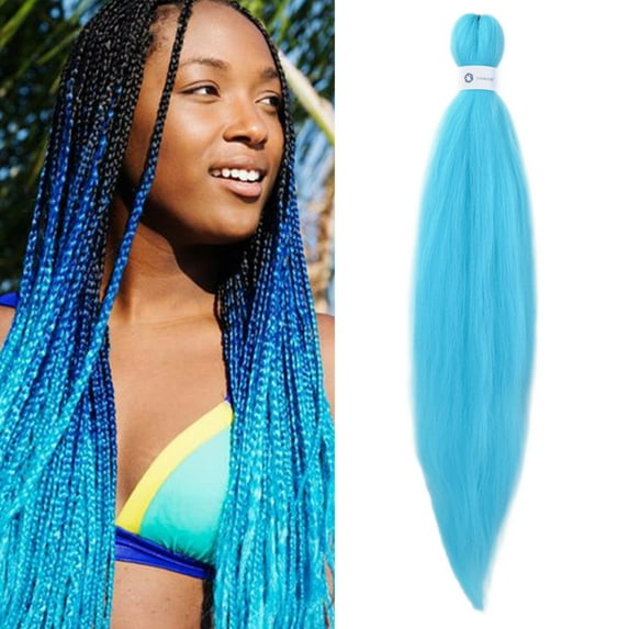 KIHOUT A Rainbow Gradient Color Hair Pre-stretched Crocheted Hair Filament 26 Inches Deals