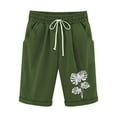 thumbnail image 1 of KIHOUT Bermuda Shorts for Women Knee Length Women Printed Elastic Waist Drawstring with Casual Pockets Shorts, Size S-2XL, 1 of 3