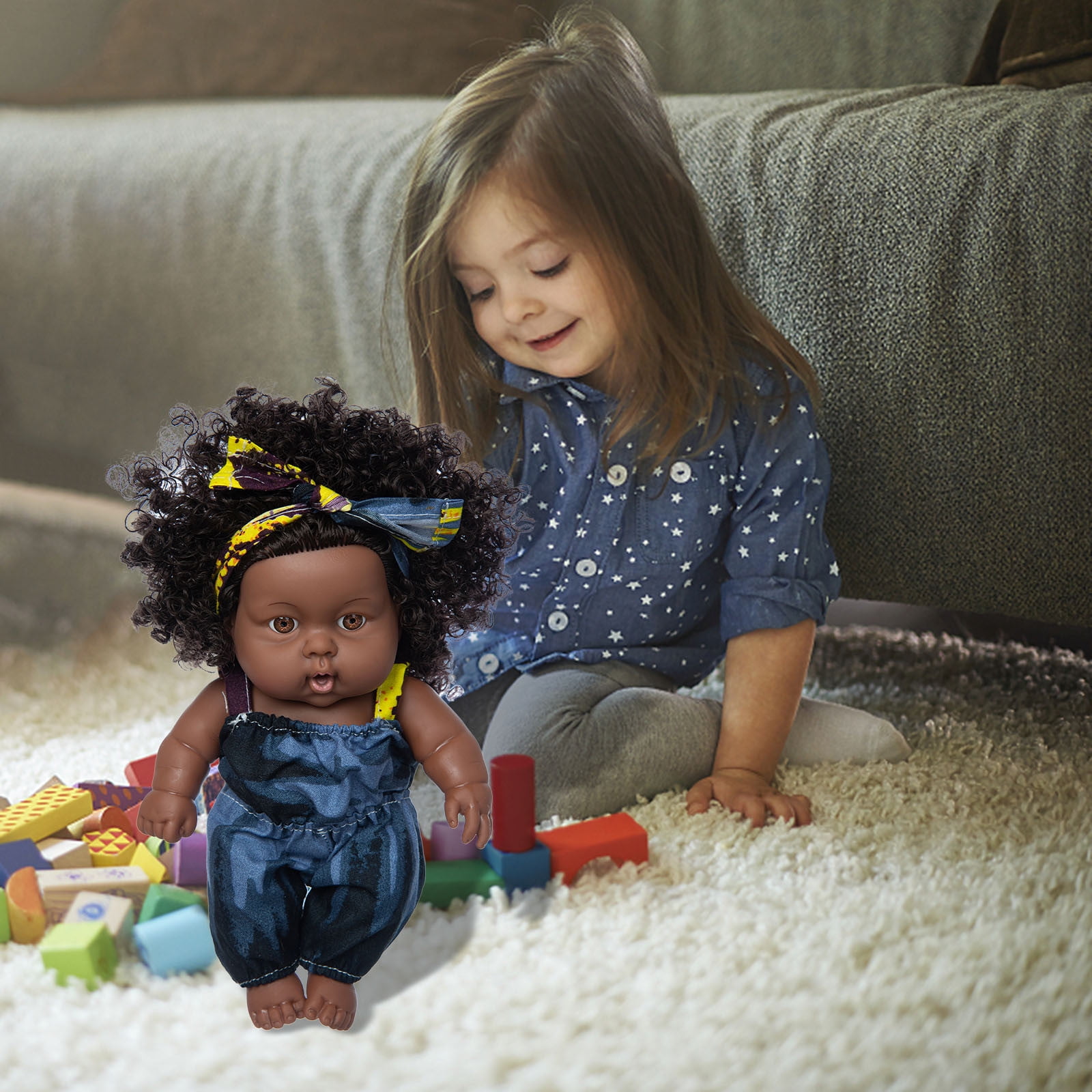 KIHOUT Black Baby Doll, 8 inch American African Black Girl Doll with ...