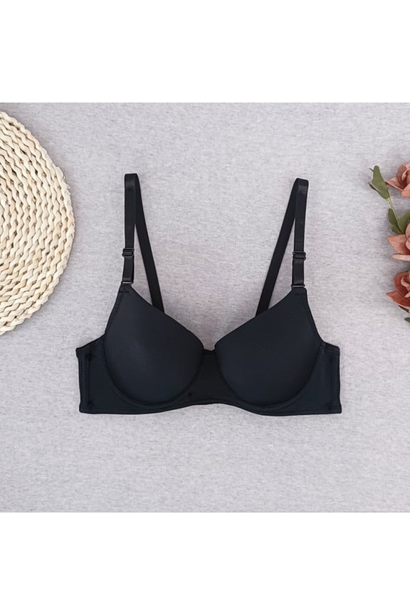 Bra For Women Women Solid Underwear Comfort Small Breasts Push Up Detachable Double Shoulder Straps Underwire Bra