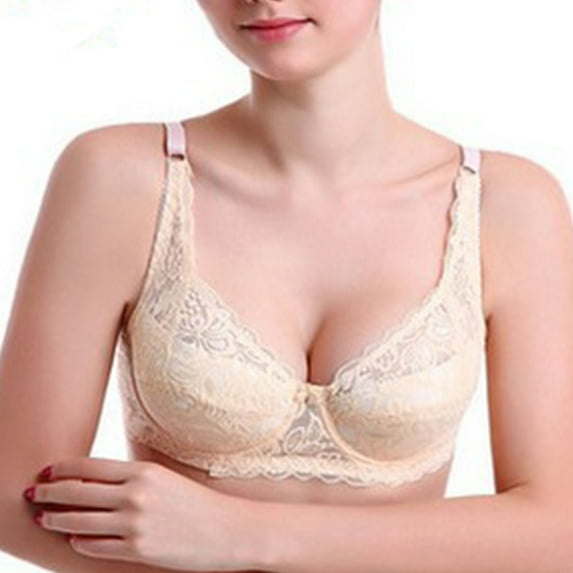 KIHOUT Bras For Women Plus Size Fashion Comfortable Women's Lace Beauty Back Strap Wrap Plus Size Bra