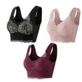 thumbnail image 1 of KIHOUT Bras For Women Plus Size Fashion Women's Lace Beauty Back Solid Strap Wrap Plus Size Bra Underwear, 1 of 5