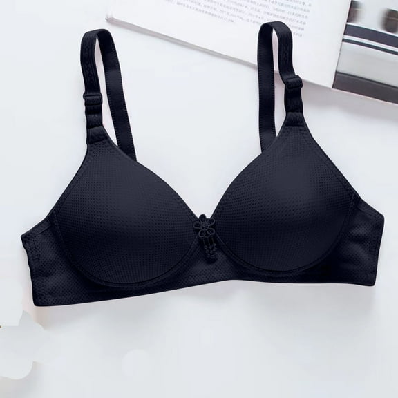 KIHOUT Bras For Women Plus Size Women's Solid Color Glossy Underwear Thin And Breathable Comfortable Daily Bra