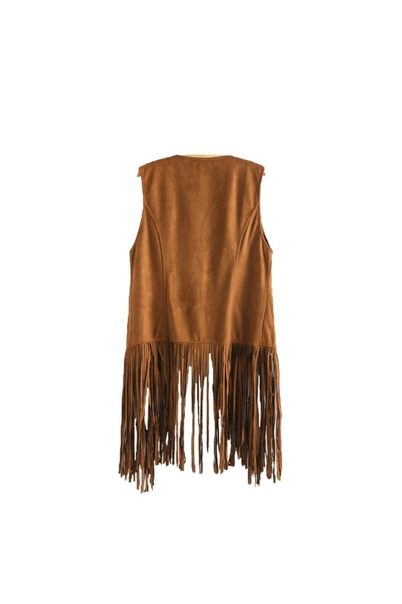 Cardigans For Women Women Winter Suede Ethnic Sleeveless Tassels Fringed Vest Cardigan