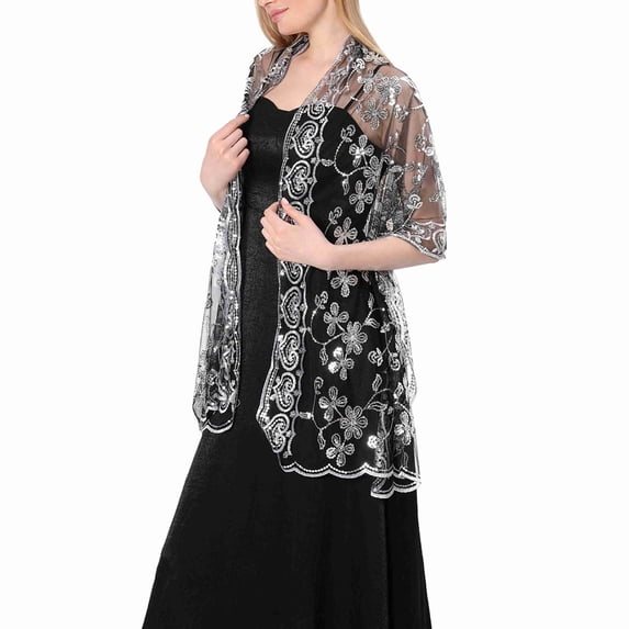 KIHOUT Cardigans For Women Plus Sizes Women's Sequin Shawl Wedding Dress Evening Gown Cheongsam Shawl Bride Bridesmaid Shawl Scarf