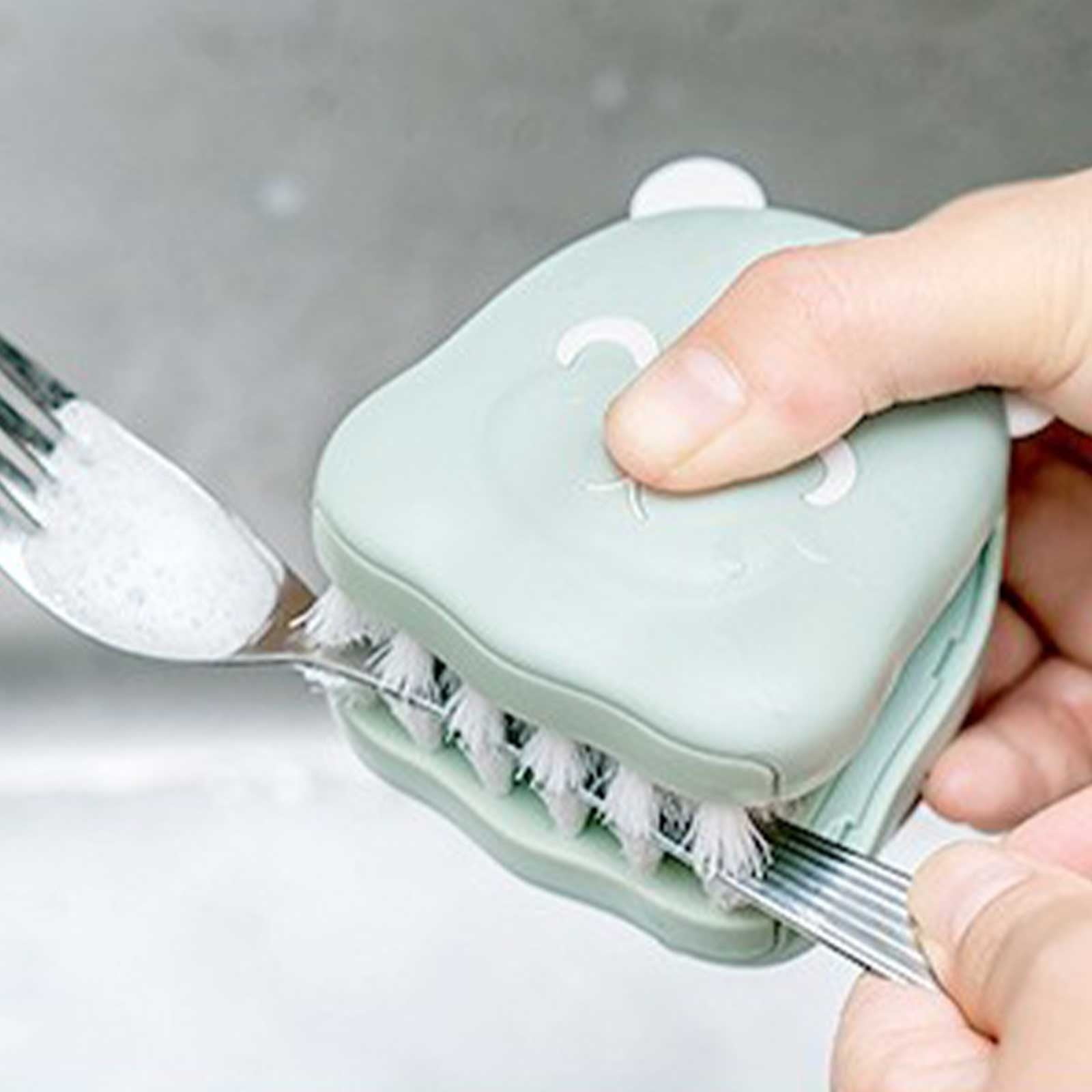 KIHOUT Cleaner Tool, Multifunctional Blade Cleaning Brush,Sided Scrub Brush For Knives, Forks