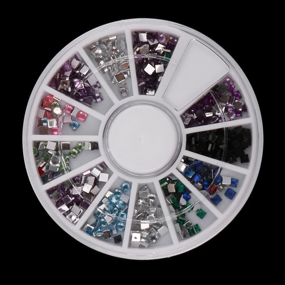 KIHOUT 1 Box Colour Steel Bead Round Nail Studs Nail Rhinestone Nail Art Decoration