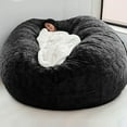 thumbnail image 1 of KIHOUT Bean Bag Chair Cover, Big Round Soft Fluffy PV Velvet Sofa Bed Cover, Living Room Furniture,Lazy Sofa Bed Cover, 135cmx65cm (Cover only,No Filler), 1 of 5