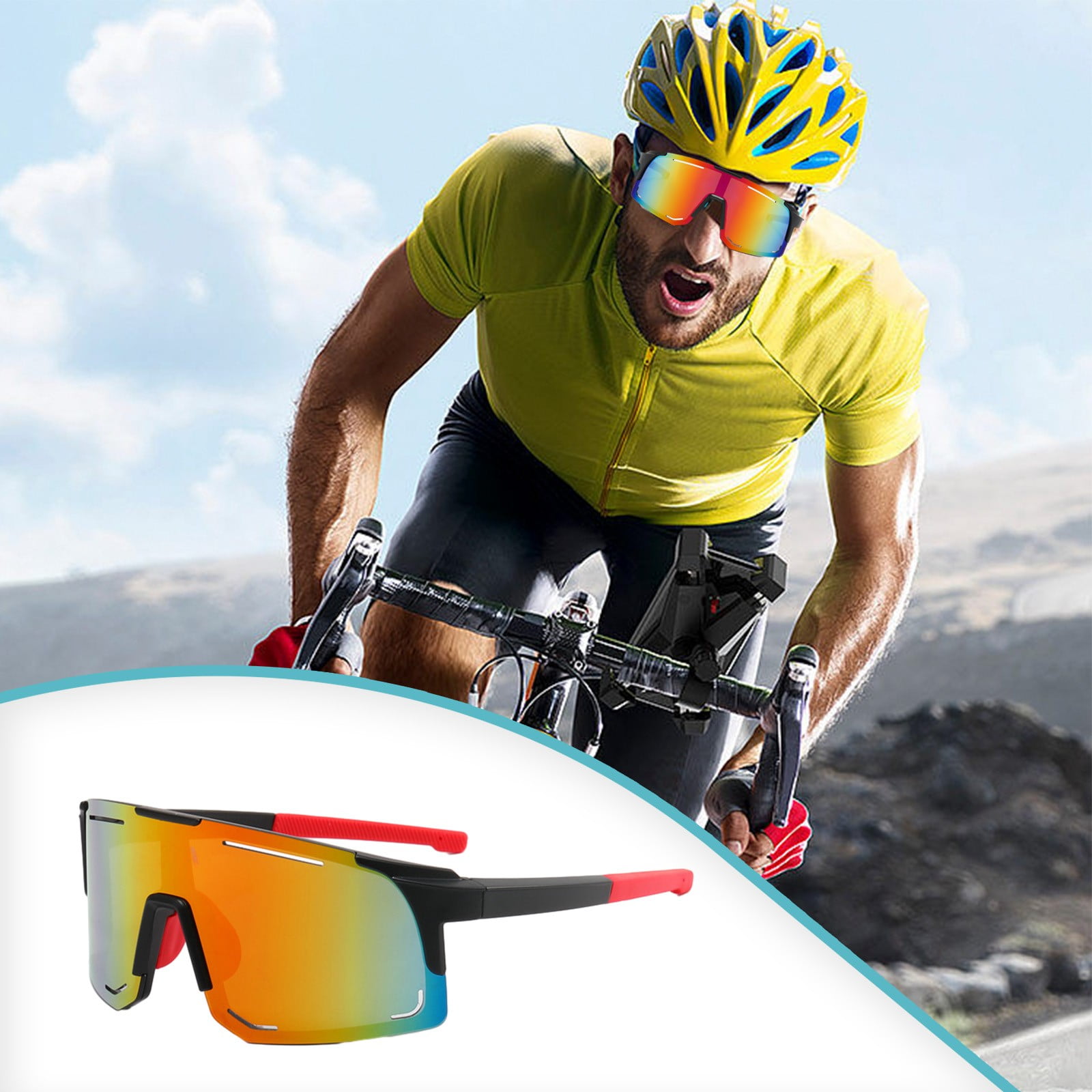 KIHOUT Clearance Cycling Glasses Mountain Bicycle Glasses Men Women Road  Bike Eyewear Outdoor Sports Cycling Sunglasses