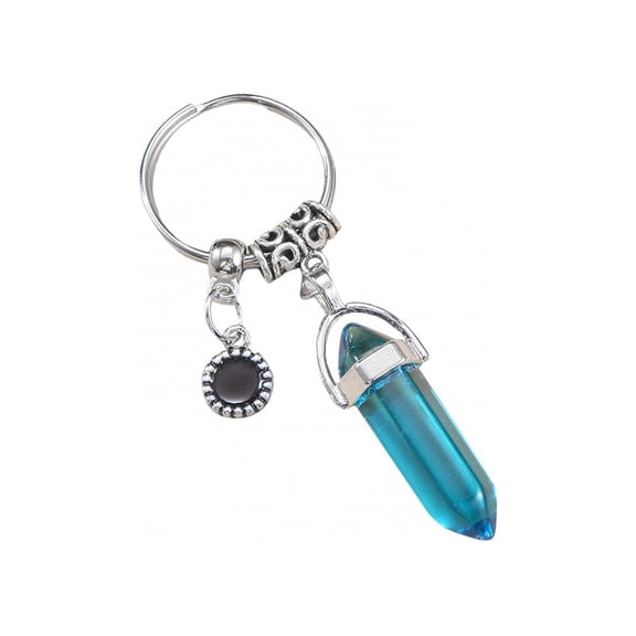 KIHOUT Hexagonal Chakra Pendant Bullet Crystal Pendant Gemstone Pointed Quartz Stone Keychain Pendants