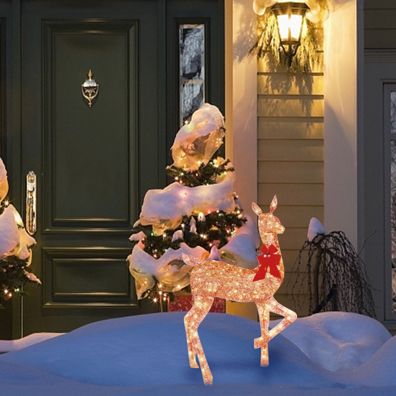 KIHOUT Clearance Large Lighted Reindeer Christmas Decorations, 3D Yard