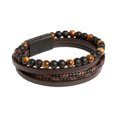 thumbnail image 1 of KIHOUT Men's Woven Leather Bracelet Hand Woven Stone Beaded Men's Leather Magnetic Titanium Steel Bracelet Hand, 1 of 1