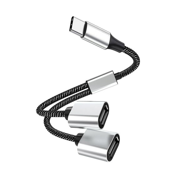 KIHOUT Type-C Splitter Cable OTG 3 USB Splitter Adapter USB 2.0 Power Cord Extension for Charging/Data Transfer Extra Multi Split Data Port Adapter for Laptop/Car