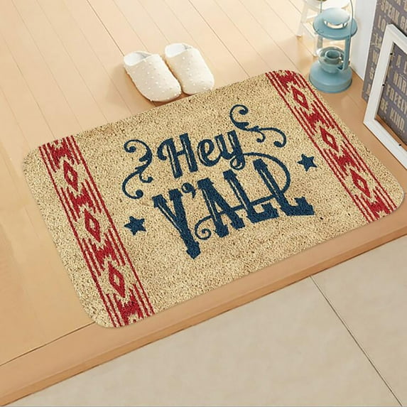 KIHOUT Welcome Doormats Indoor Doormat, Front Back Door Mat, Non-Slip Absorbent Resist Dirt Door Mats, Machine Washable Low-Profile Inside Floor Mat Door Rugs for Entryway