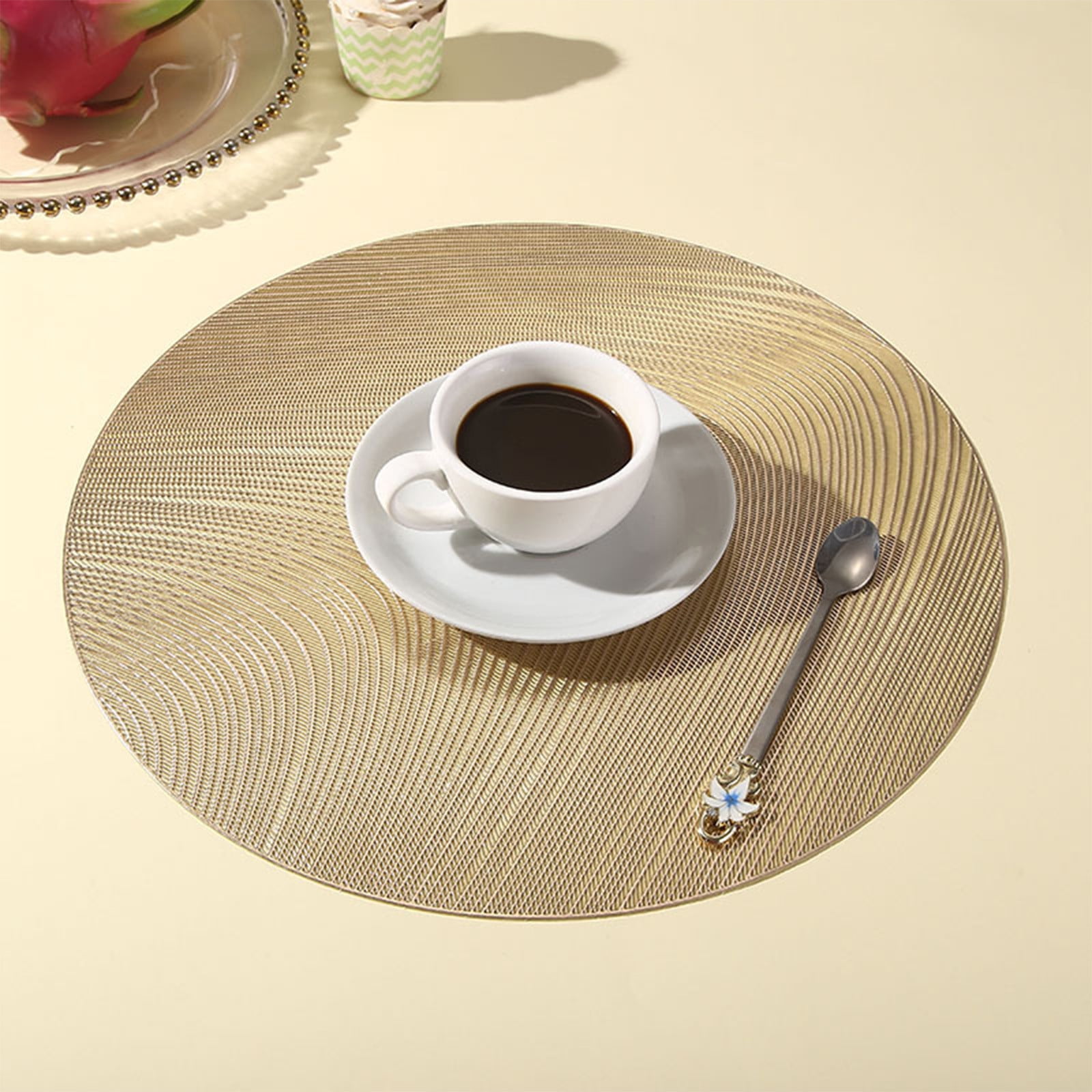 KIHOUT Clearance Wipeable Placemats and Coasters Leather Table Mats