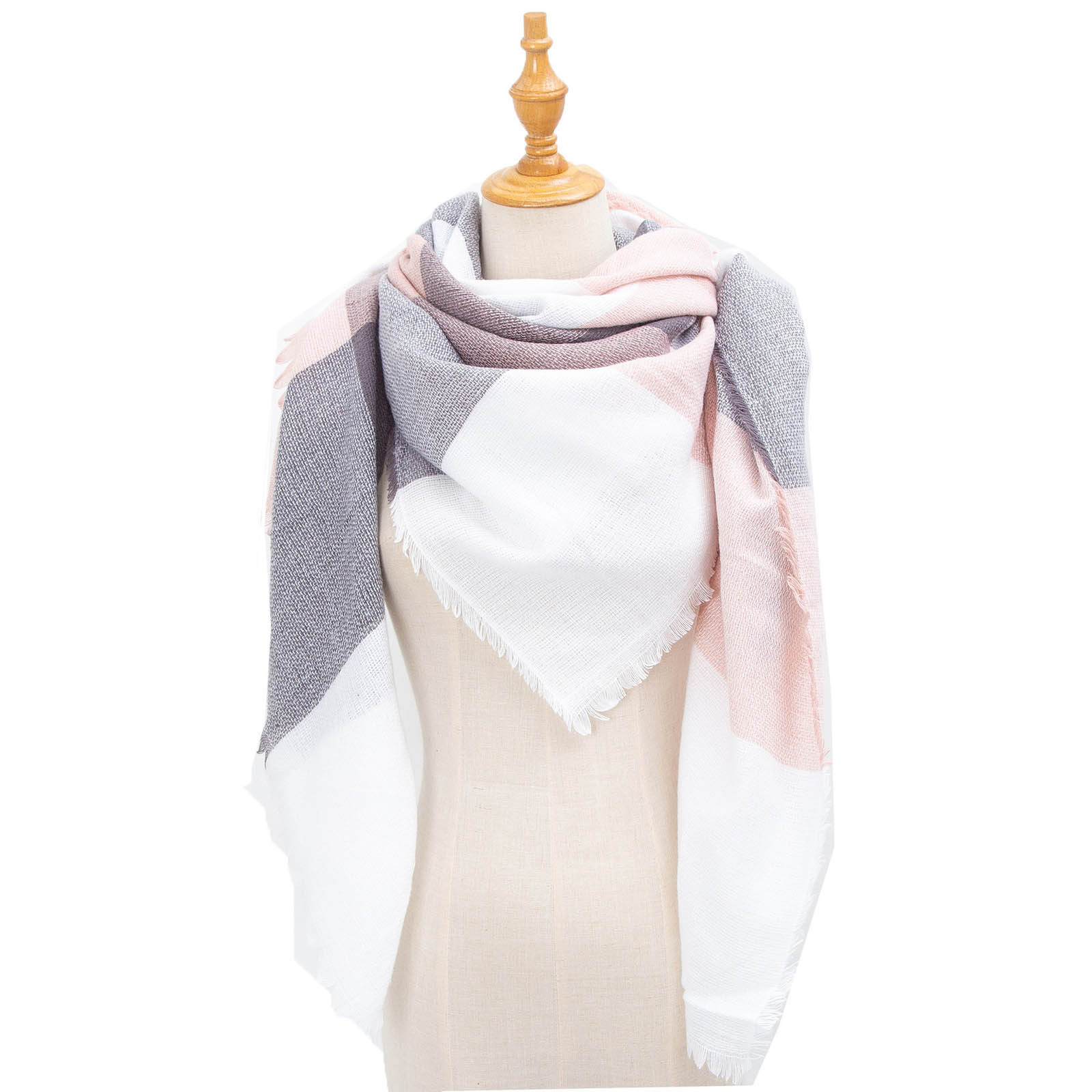 KIHOUT Clearance Women's Knit Scarf Plaid Warm Long Shawl Wraps Large