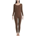 thumbnail image 1 of KIHOUT Clearance Women's Winter Thermal Underwear Woolen Thermal Suit Clothes Trousers Long Sleeved Round Neck Shirt/Shirt Suit, 1 of 5