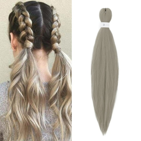 KIHOUT Colored Braiding Hair Pre Stretched Kanekalon Braids Hair Extensions 26inch Knotless Braiding Hair Rainbow Kanekalon Braiding Hair Prestretched