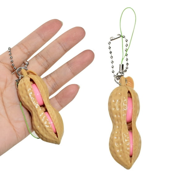 KIHOUT 1/3/5PC Squeeze Bean Keychain Fidget Toys for Skin Picking, Pea Pod Sensory Fidget Toys,Peanut Poppers Fidget Toy,Anti-Anxiety,Party Favor Toys