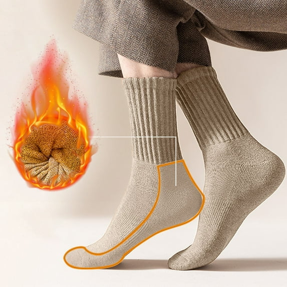 KIHOUT 1 Pack Unisex Socks Non-Binding Top Thermal Winter Socks Cushioned ,thicken, Keep Warm