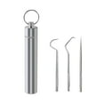 thumbnail image 1 of KIHOUT 304 Metal Tooth Picking Tool Stainless Steel Toothpick Portable Oral Tooth Cleaning Tool Set, 1 of 2