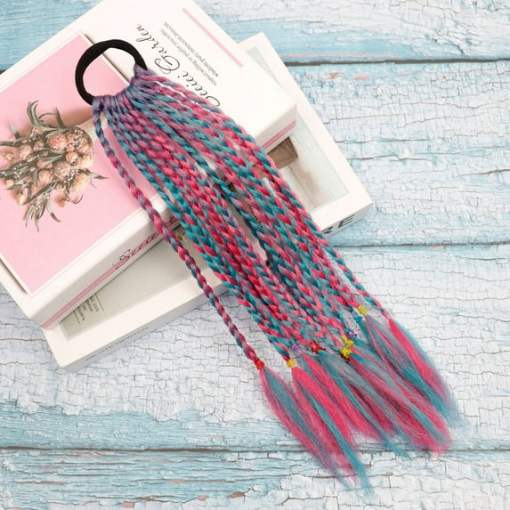 KIHOUT Deals Color Braid Ponytail Wig Three-strand Braid Short Gradient Dirty Braid