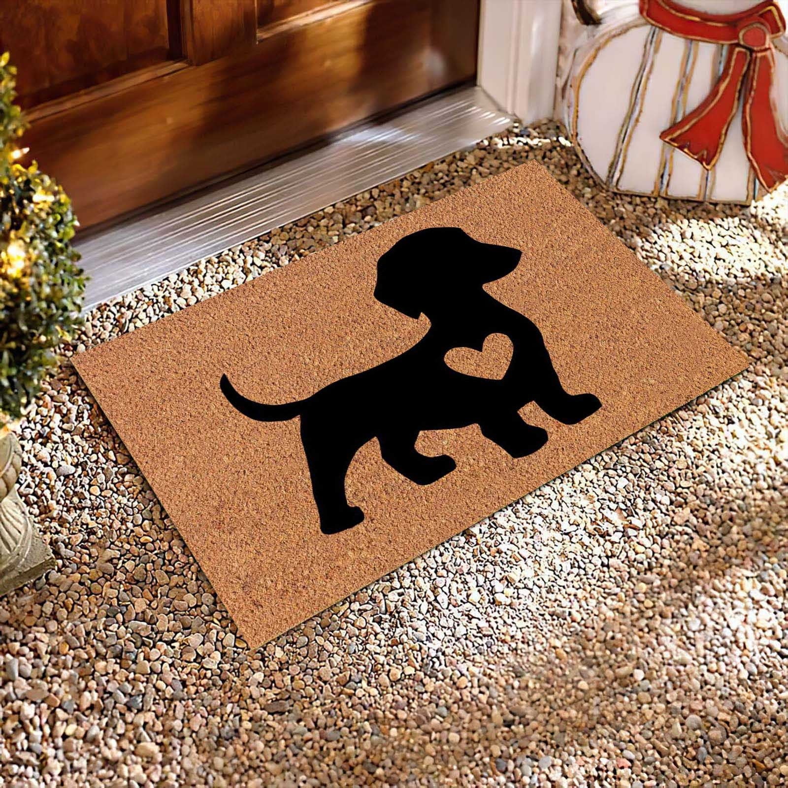 KIHOUT Deals Cute Pet Dog Themed Carpet,Welcome Floor Doormat 23.62 X  15.74in Non Slip Floor Mat Summer Holiday Funny Novelty Door Mats Indoor  Outdoor Decor 