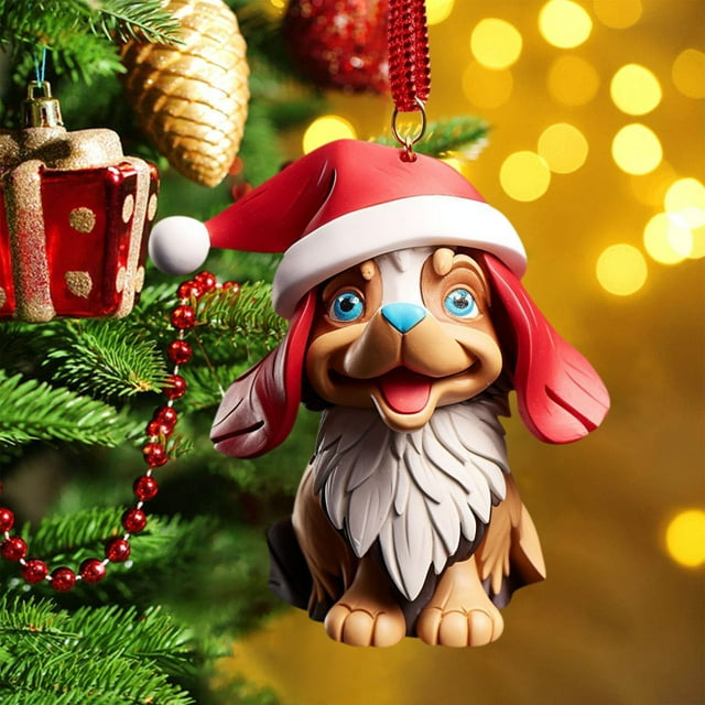 KIHOUT Deals Dog Christmas Ornaments Wooden Puppy Christmas Tree