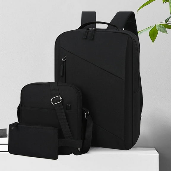 KIHOUT Fire Fashion Three-piece Backpack Backpack Male Business Usb Charging Laptop Bag High-capacity Students Bag