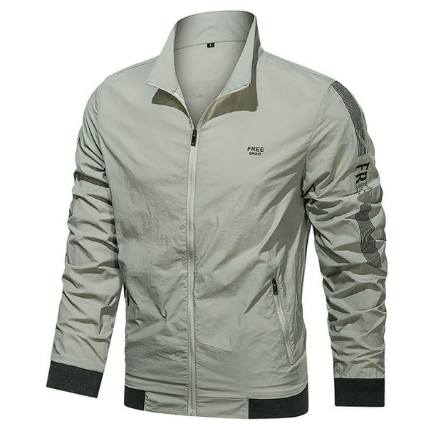 KIHOUT Deals Men s Thin Jacket Sports Windbreaker Hooded Solid Color Coat Walmart Business Supplies