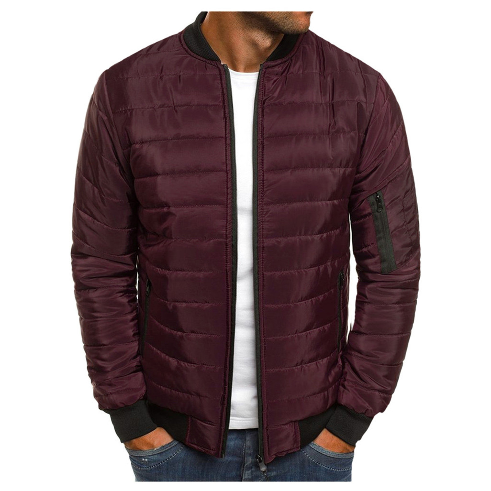 KIHOUT Deals Men's Winter Zipper Warm Down Jacket Packable Light