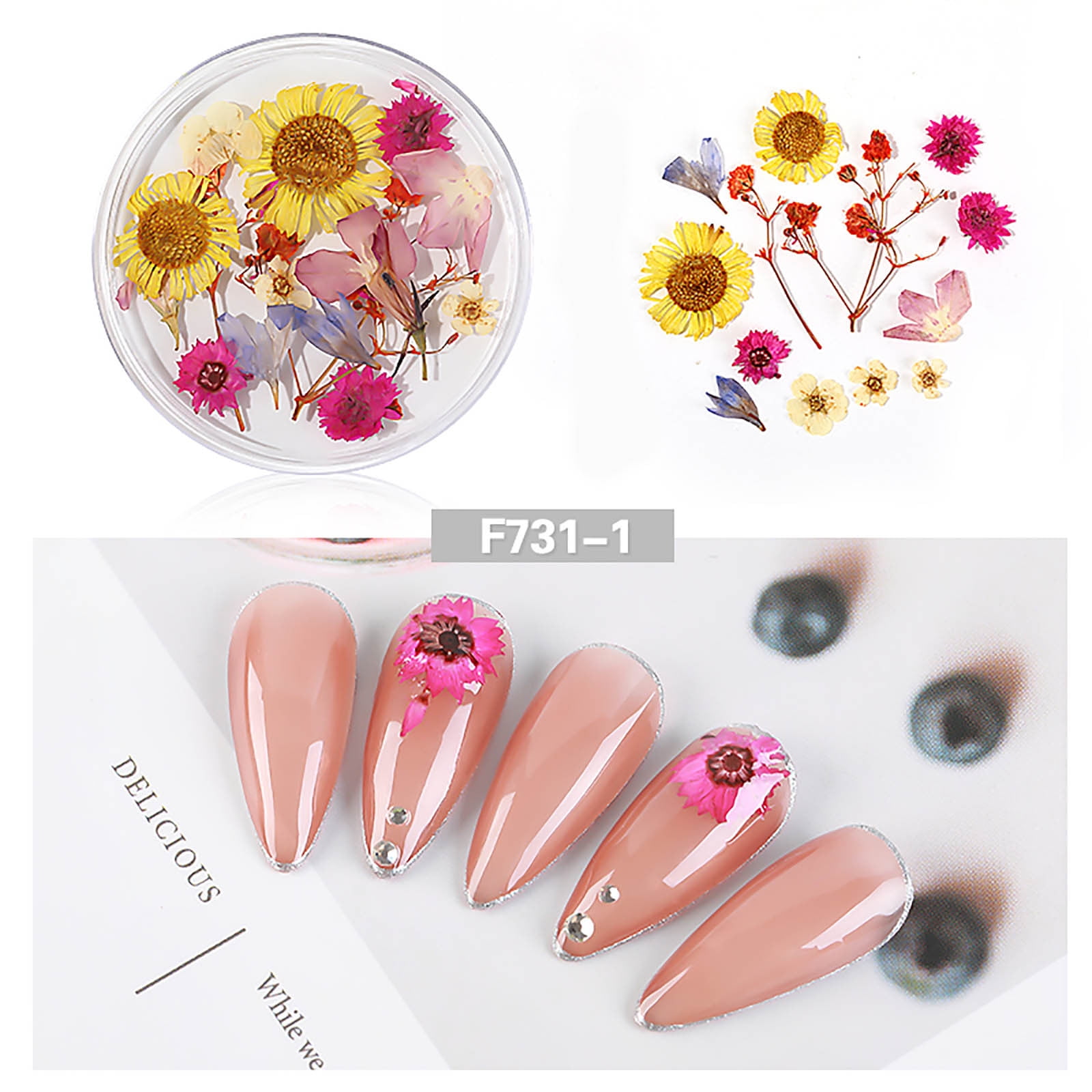 KIHOUT Deals Nail Art Dried Flower Japanese Nail Immortal 3D Lace
