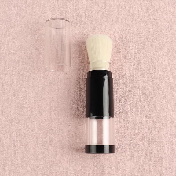 KIHOUT Retractable Blush Brush with Refillable Loose Powder Bottle Jars for Color Highlight Contour Blush Powder Cosmetics Gifts to Women