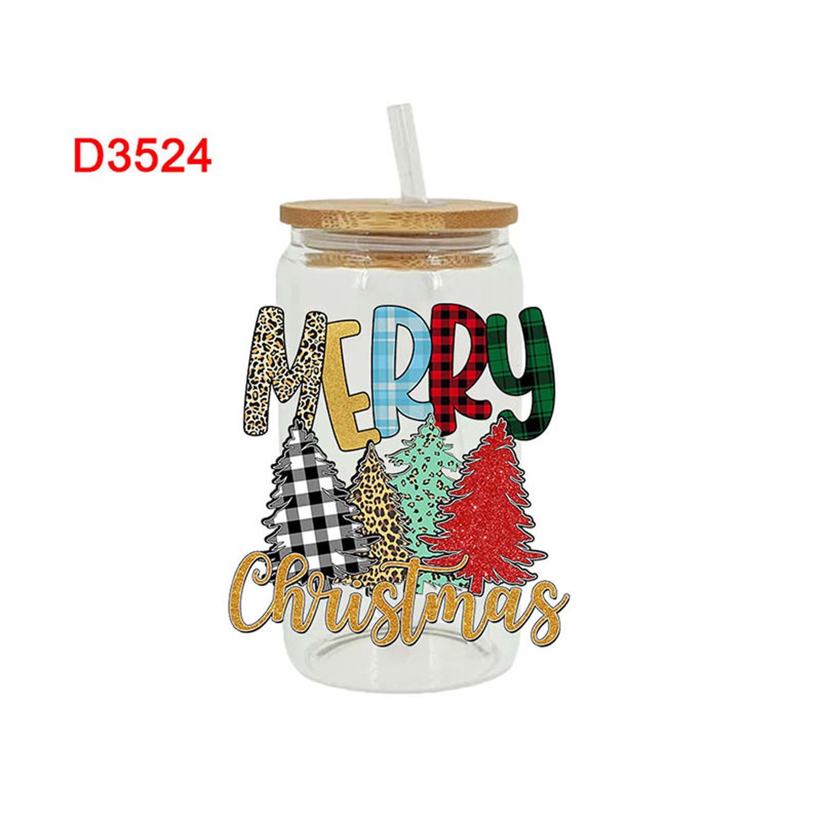 KIHOUT Deals Santa Claus Snowman Christmas Tree Mug Stickers Cup Wrap