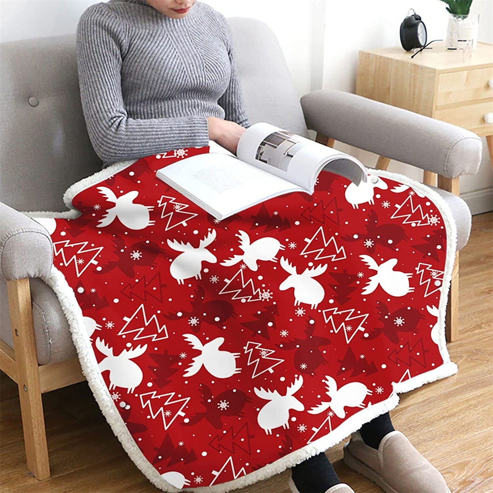 KIHOUT Deals Santa Claus Wearable Blanket Hoodie Oversize Sherpa Sweatshirt Blanket for Adult Women Men Super Cozy Soft Warm Pullover Blanket Walmart Business Supplies