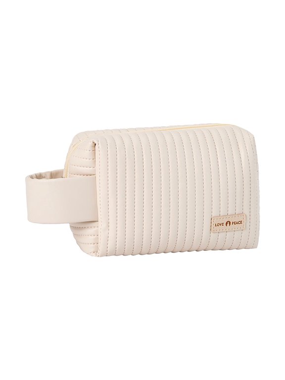 Small Makeup Bag for Purse, Travel Lipstick Cosmetic Pouch with Mirror Leather Waterproof Portable Zipper Mini Cute Makeup Toiletry Storage Organizer Coins Pouch for Women Girls